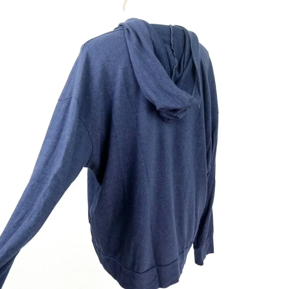 Sundry Size 4 / XL Star Print Graphic Hoodie French Terry Navy Blue - Picture 4 of 11